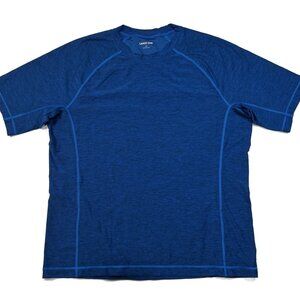 Lands End Mens Large Blue Athletic T-Shirt Tee 42-44 Short Sleeve Stretch